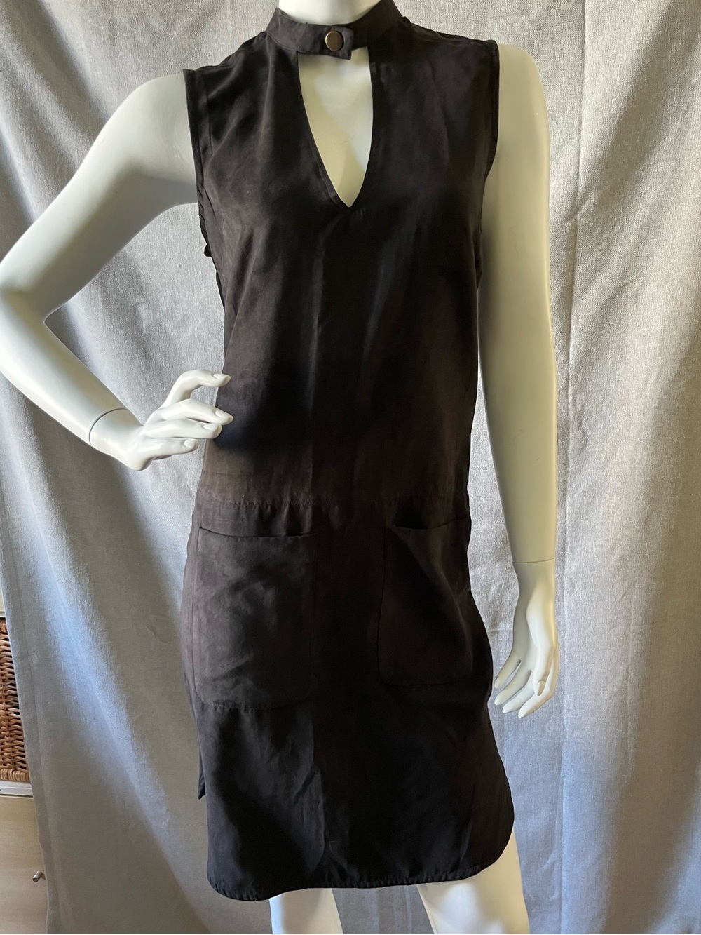 Vera Moda Lightweight Faux Suede Sheath Dress with Pockets